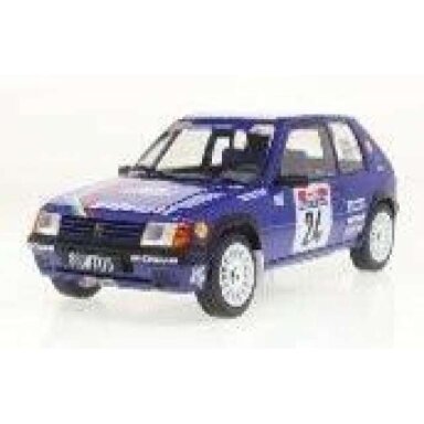 PRE-ORD3R Solido 1/18 1990 #24 Peugeot 205 Rally pts Tour de Corse, purple/white