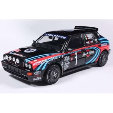 PRE-ORD3R Solido 1/18 1990 Lancia Delta HF Int. Tri. to Biason A. Sacco Monte Carlo, black/red/blue