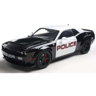 PRE-ORD3R Solido 1/18 2023 Dodge Challenger R/T Scat Pack widebody Highway Police, black/white/red
