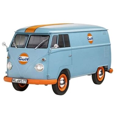 PRE-ORD3R Solido 1/18 2024 Volkswagen T1 Kool Kombi with trailer, *Gulf*, blue/orange