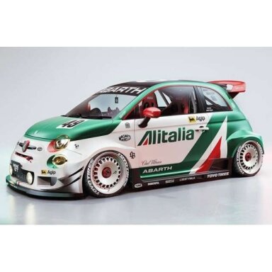 PRE-ORD3R Solido 1/18 2025 Fiat 500 595 Abarth Liberty W. body kit Tributo/Alitalia, white/green/red