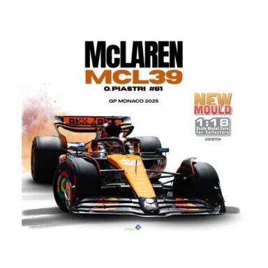PRE-ORD3R Solido 1/18 2025 McLaren MCL39 #81 Oscar Piastri GP Monaco, orange/black