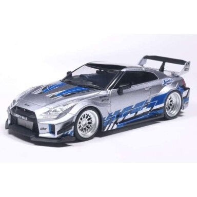 Solido Modeliukas 1/43 2020 Nissan GT-R (R35) Liberty Walk Silhouette, silver/blue Solido Modeliukas 1/43 2020 Nissan GT-R (R35) Liberty Walk Silhouette, silver/blue