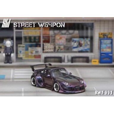 Street Weapon Modeliukas 1/64 RWB 993, chameleon low tail, purple Street Weapon Modeliukas 1/64 RWB 993, chameleon low tail, purple