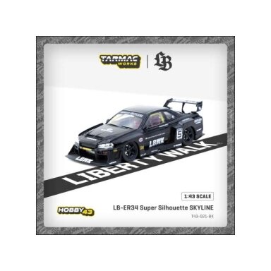 PRE-ORD3R Tarmac Modeliukas 1/43 LB-ER34 Super Silhouette Skyline, black PRE-ORD3R Tarmac Modeliukas 1/43 LB-ER34 Super Silhouette Skyline, black