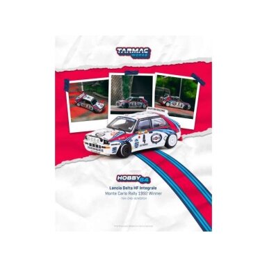 PRE-ORD3R Tarmac Modeliukas 1/64 1992 Lancia Delta HF Integrale #4 Didier Auriol/Bernard Occelli Monte Carlo Rally Winner, white/red/blue PRE-ORD3R Tarmac Modeliukas 1/64 1992 Lancia Delta HF Integrale #4 Didier Auriol/Bernard Occelli Monte Carlo Rally Winner, white/red/blue