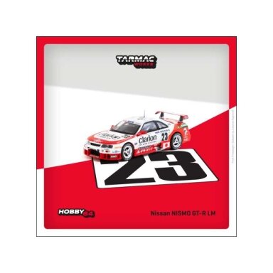 PRE-ORD3R Tarmac Modeliukas 1/64 1995 Nissan Nismo GT-R LM #23 K. Hoshino/T. Suzuki/M. Kageyama 24h of Le Mans, white/red