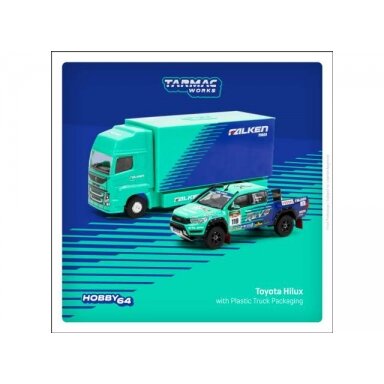 PRE-ORD3R Tarmac Modeliukas 1/64 2017 Toyota Hilux AXCR Swith plastic truck packaging, blue PRE-ORD3R Tarmac Modeliukas 1/64 2017 Toyota Hilux AXCR Swith plastic truck packaging, blue