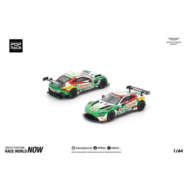 PRE-ORD3R Pop Race Modeliukas 1/64 2020 Aston Martin Vantage GT3 Bathurst 12h, white/red/green PRE-ORD3R Pop Race Modeliukas 1/64 2020 Aston Martin Vantage GT3 Bathurst 12h, white/red/green