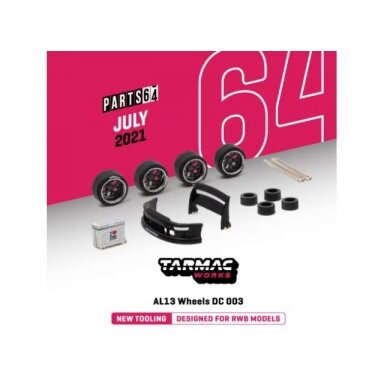 PRE-ORD3R Tarmac Modeliukas 1/64 AL13 Wheels DC 003 Designed for RWB ModelsChrome / Gun metal Package i PRE-ORD3R Tarmac Modeliukas 1/64 AL13 Wheels DC 003 Designed for RWB ModelsChrome / Gun metal Package i