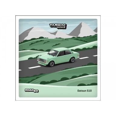 Tarmac Modeliukas 1/64 Datsun 510, light green Tarmac Modeliukas 1/64 Datsun 510, light green