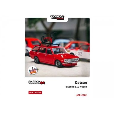 PRE-ORD3R Tarmac Modeliukas 1/64 Datsun Bluebird 510 Wagon, red PRE-ORD3R Tarmac Modeliukas 1/64 Datsun Bluebird 510 Wagon, red