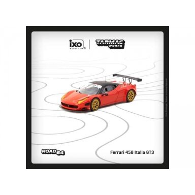 PRE-ORD3R Tarmac Modeliukas 1/64 Ferrari 458 Italia GT3, red PRE-ORD3R Tarmac Modeliukas 1/64 Ferrari 458 Italia GT3, red