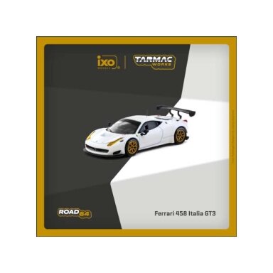 Tarmac Modeliukas 1/64 Ferrari 458 Italia GT3, white Tarmac Modeliukas 1/64 Ferrari 458 Italia GT3, white