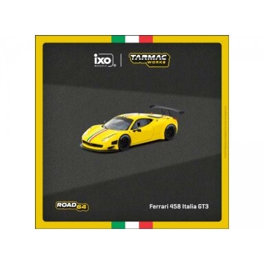 PRE-ORDER Tarmac Modeliukas 1/64 Ferrari 458 Italia GT3, yellow