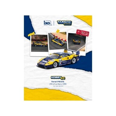 Tarmac Modeliukas 1/64 Ferrari F40 GTE #44 Luciano Della Noce/Anders Olofsson/Carl Rosenblad 24h of Le Mans, blue/yellow (yra Sandėlyje) Tarmac Modeliukas 1/64 Ferrari F40 GTE #44 Luciano Della Noce/Anders Olofsson/Carl Rosenblad 24h of Le Mans, blue/yellow (yra Sandėlyje)