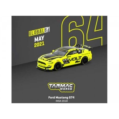 PRE-ORD3R Tarmac Modeliukas 1/64 Ford Mustang GT4 *IMSA2018*, yellow/black PRE-ORD3R Tarmac Modeliukas 1/64 Ford Mustang GT4 *IMSA2018*, yellow/black