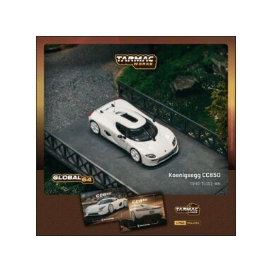 Tarmac Modeliukas 1/64 Koenigsegg CC850, white Tarmac Modeliukas 1/64 Koenigsegg CC850, white