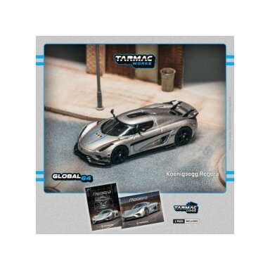 Tarmac Modeliukas 1/64 Koenigsegg Regera, silver metallic (yra Sandėlyje) Tarmac Modeliukas 1/64 Koenigsegg Regera, silver metallic (yra Sandėlyje)