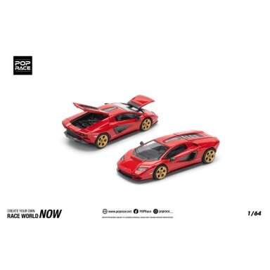 Pop Race Modeliukas 1/64 Lamborghini Countach LPI-800, Rosso Pop Race Modeliukas 1/64 Lamborghini Countach LPI-800, Rosso