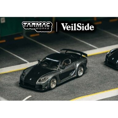PRE-ORD3R Tarmac Modeliukas 1/64 Mazda RX-7 VeilSide Fortune7 grey metallic/black
