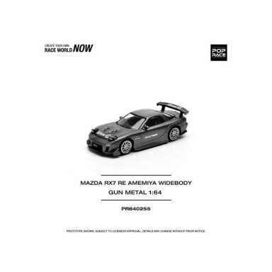 Pop Race Modeliukas 1/64 Mazda RX7 RE-AMEMIYA, gun metal Pop Race Modeliukas 1/64 Mazda RX7 RE-AMEMIYA, gun metal