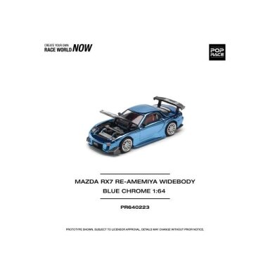 Pop Race Modeliukas 1/64 Mazda RX7 Re-Amemiya Widebody, blue chrome Pop Race Modeliukas 1/64 Mazda RX7 Re-Amemiya Widebody, blue chrome