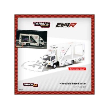 Tarmac Modeliukas 1/64 Mitsubishi Fuso Canter EVA Racing, white Tarmac Modeliukas 1/64 Mitsubishi Fuso Canter EVA Racing, white