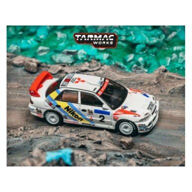 PRE-ORD3R Tarmac Modeliukas 1/64 Mitsubishi Lancer Evolution III, #2 K. Eriksson/S. Parmander Hong Kong-Beijing Rally 1995 Winner, white/red/blue PRE-ORD3R Tarmac Modeliukas 1/64 Mitsubishi Lancer Evolution III, #2 K. Eriksson/S. Parmander Hong Kong-Beijing Rally 1995 Winner, white/red/blue