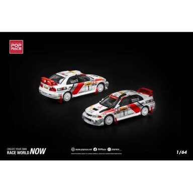 Pop Race Modeliukas 1/64 Mitsubishi Lancer Evolution IV, #1 Safari Rally Kenya 1998, white/red Pop Race Modeliukas 1/64 Mitsubishi Lancer Evolution IV, #1 Safari Rally Kenya 1998, white/red