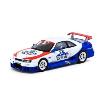 PRE-ORD3R Tarmac Modeliukas 1/64 Nissan Nismo GT-R LM Test Car, white/blue/red