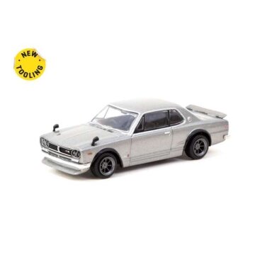 PRE-ORD3R Tarmac Modeliukas 1/64 Nissan Skyline 2000 GT-R KPGC10, silver PRE-ORD3R Tarmac Modeliukas 1/64 Nissan Skyline 2000 GT-R KPGC10, silver