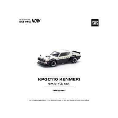 Pop Race Modeliukas 1/64 Nissan Skyline GT-R V8 Drift KPGC110 Kenmeri *NPA Style*, black/white (yra Sandėlyje) Pop Race Modeliukas 1/64 Nissan Skyline GT-R V8 Drift KPGC110 Kenmeri *NPA Style*, black/white (yra Sandėlyje)