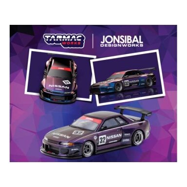 Tarmac Modeliukas 1/64 Nissan Skyline (R32) Widebody, midnight purple Tarmac Modeliukas 1/64 Nissan Skyline (R32) Widebody, midnight purple