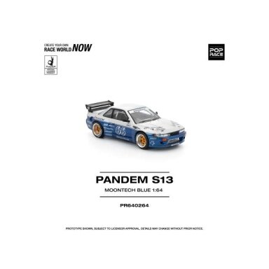 Pop Race Modeliukas 1/64 Pandem Silvia S13, moontech blue Pop Race Modeliukas 1/64 Pandem Silvia S13, moontech blue
