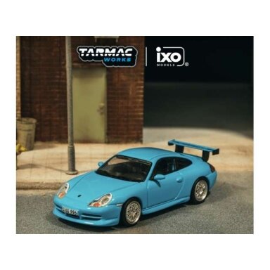 PRE-ORD3R Tarmac Modeliukas 1/64 Porsche 911 GT3 (type 996, light blue PRE-ORD3R Tarmac Modeliukas 1/64 Porsche 911 GT3 (type 996, light blue