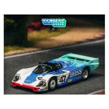 PRE-ORD3R Tarmac Modeliukas 1/64 Porsche 956 #47 Le Mans 1984, blue/white/red PRE-ORD3R Tarmac Modeliukas 1/64 Porsche 956 #47 Le Mans 1984, blue/white/red