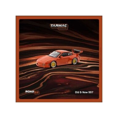Tarmac Modeliukas 1/64 Porsche Old & New 997, red metallic (yra Sandėlyje)