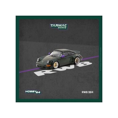 Tarmac Modeliukas 1/64 Porsche RWB 964, green (yra Sandėlyje)