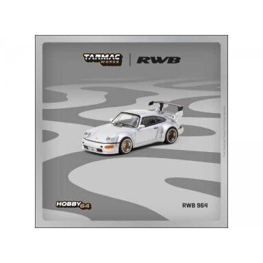 Tarmac Modeliukas 1/64 Porsche RWB 964, silver (yra Sandėlyje)