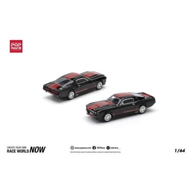 Pop Race Modeliukas 1/64 Shelby Mustang GT500, dark chrome/red Pop Race Modeliukas 1/64 Shelby Mustang GT500, dark chrome/red