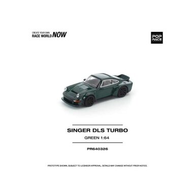 PRE-ORD3R Pop Race Modeliukas 1/64 Singer DLS Turbo, green PRE-ORD3R Pop Race Modeliukas 1/64 Singer DLS Turbo, green