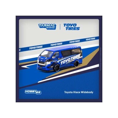 PRE-ORD3R Tarmac Modeliukas 1/64 Toyota Hiace Widebody *Toyo Tires*, blue/white