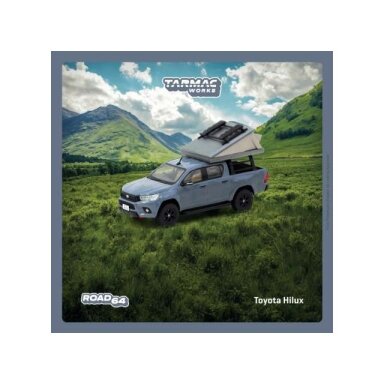 PRE-ORD3R Tarmac Modeliukas 1/64 Toyota Hilux with Camping Tent, grey PRE-ORD3R Tarmac Modeliukas 1/64 Toyota Hilux with Camping Tent, grey