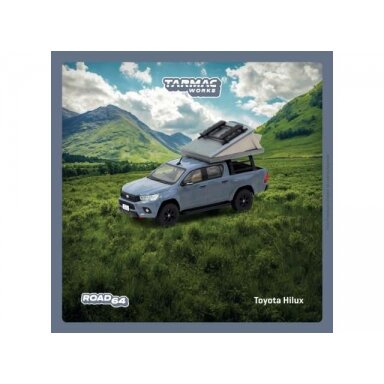 PRE-ORD3R Tarmac Modeliukas 1/64 Toyota Hilux with Camping Tent, grey PRE-ORD3R Tarmac Modeliukas 1/64 Toyota Hilux with Camping Tent, grey