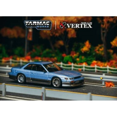 Tarmac Modeliukas 1/64 VERTEX Nissan Silvia (S13), blue/grey Tarmac Modeliukas 1/64 VERTEX Nissan Silvia (S13), blue/grey