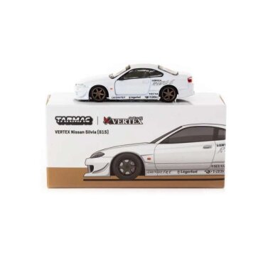 Tarmac Modeliukas 1/64 Vertex Nissan Silvia S15 *Falken*, white Tarmac Modeliukas 1/64 Vertex Nissan Silvia S15 *Falken*, white