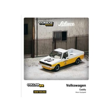 PRE-ORD3R Tarmac Modeliukas 1/64 Volkswagen Caddy Moon Equipped, white/yellow PRE-ORD3R Tarmac Modeliukas 1/64 Volkswagen Caddy Moon Equipped, white/yellow