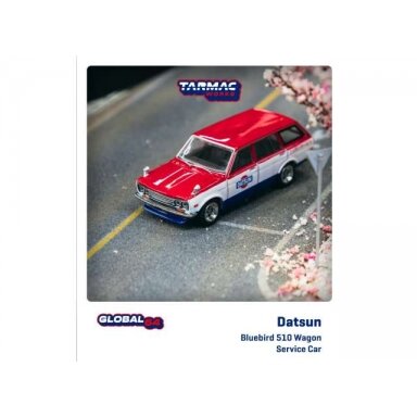 Tarmac Modeliukas Datsun Bluebird 510 Wagon *Service Car*, red/white/blue Tarmac Modeliukas Datsun Bluebird 510 Wagon *Service Car*, red/white/blue