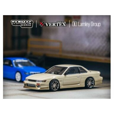 Tarmac Modeliukas Vertex Nissan Silvia S13, white/gold Tarmac Modeliukas Vertex Nissan Silvia S13, white/gold